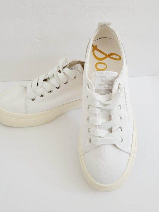 Sam Edelman Shoes - SAM EDELMAN SONIA PLATFORM WHITE CANVAS SNEAKERS 9